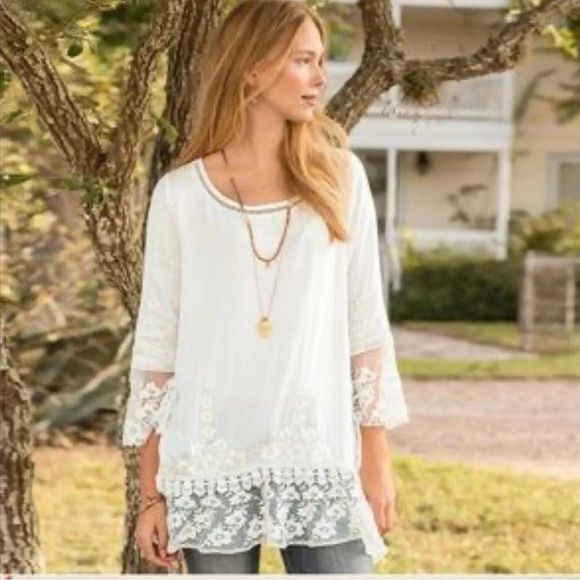 Sundance Betrothed embroidered lace trim tunic - Picture 4 of 9